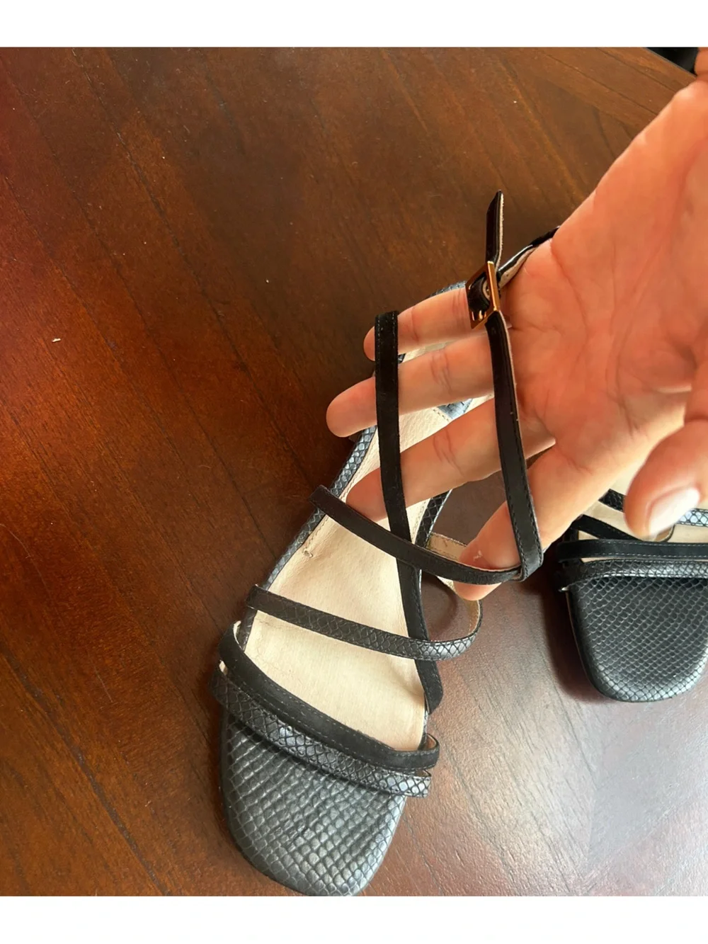 Louise et Cie Black Strappy Ankle-Zip Sandals size 6